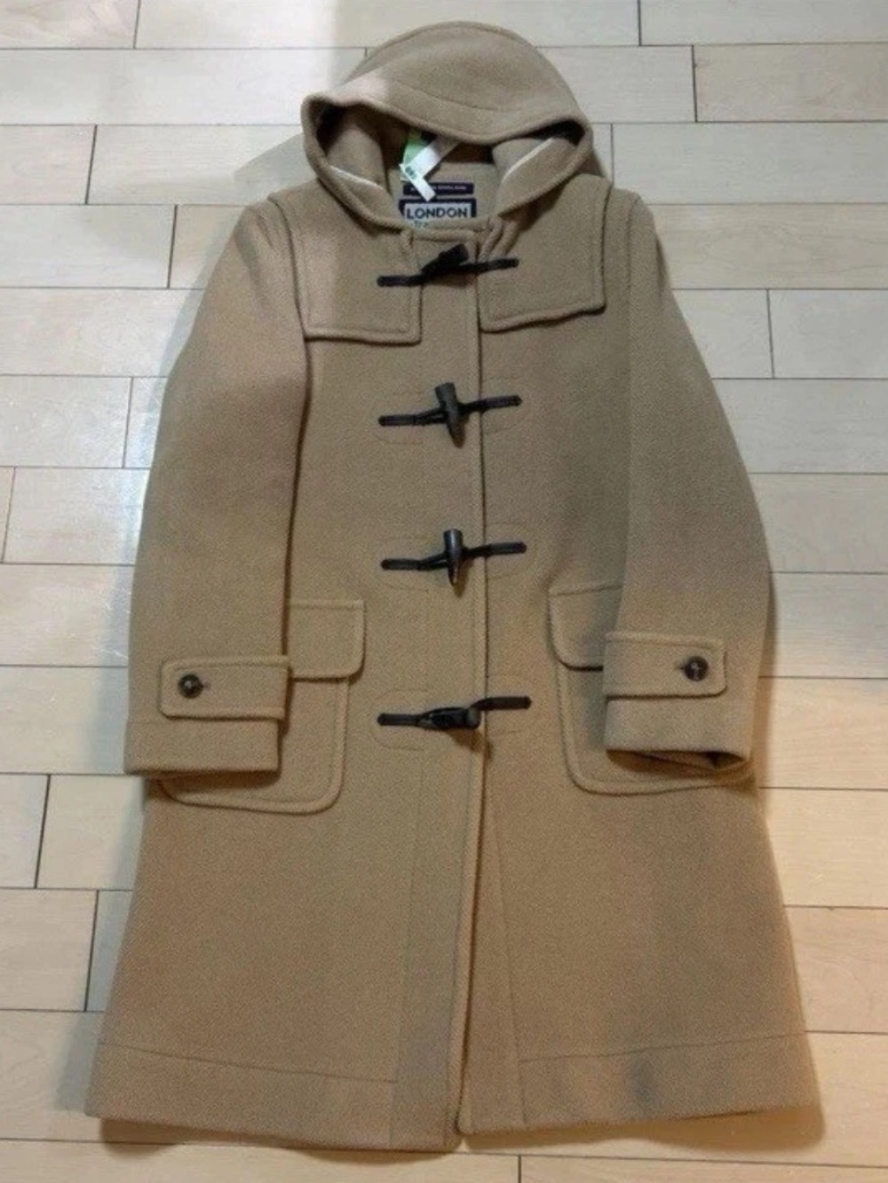 London Tradition 38 Women’s Wool Hooded Toggle Duffle Coat in Camel